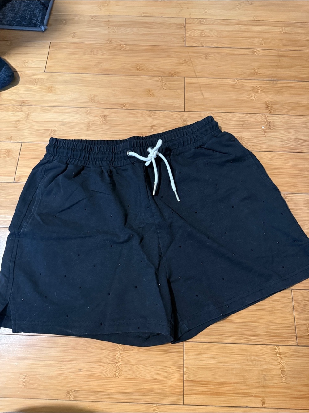 white birch Black Women's Drawstring Lounge Shorts